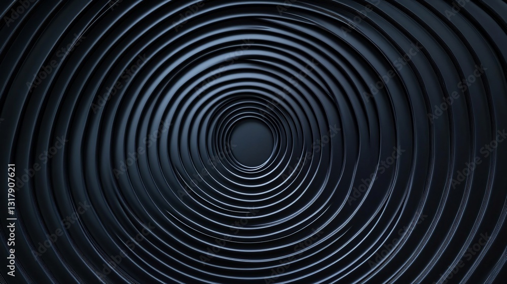 Poster abstract dark concentric circles design: a study in depth and shadow