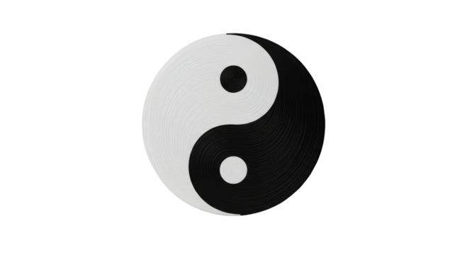 Ying yang symbol isolated on transparent png background

