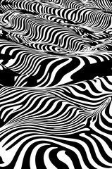 Abstract Black and White Wavy zebra stripes Line Pattern – Optical Illusion Background, Modern Art Design for Textiles, Wallpapers, Branding, Digital Graphics, and Contemporary Artistic Prints