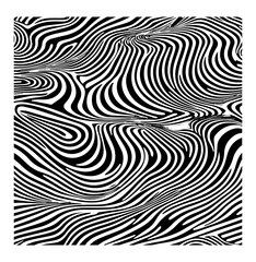 Abstract Black and White Wavy zebra stripes Line Pattern – Optical Illusion Background, Modern Art Design for Textiles, Wallpapers, Branding, Digital Graphics, and Contemporary Artistic Prints