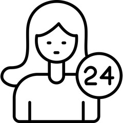 24 Hours Support Icon