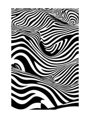 Abstract Black and White Wavy zebra stripes Line Pattern – Optical Illusion Background, Modern Art Design for Textiles, Wallpapers, Branding, Digital Graphics, and Contemporary Artistic Prints