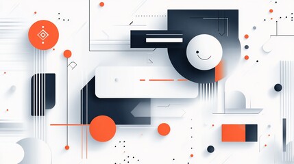 Obraz premium Minimalist Abstract Composition with Geometric Shapes and Modern Design