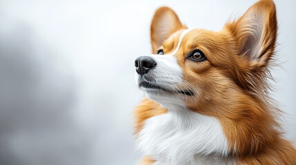 Obraz premium a fluffy welsh corgi sitting proudly with its signature short legs and erect ears