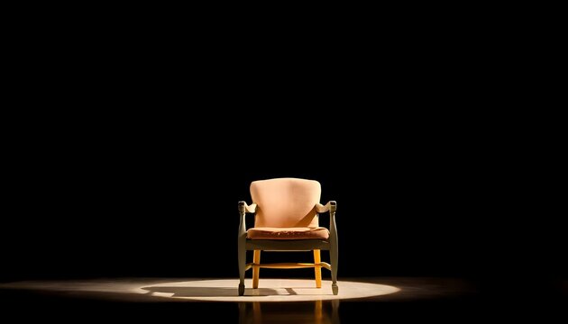 A thought-provoking image of an empty chair on a stage with a spotlight, inviting the audience to imagine the poet and their words, celebrates World Poetry Day