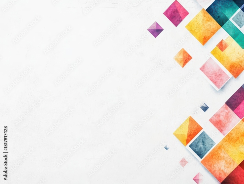 Aufkleber vibrant and colorful geometric shapes arranged harmoniously on a clean white background creating a m