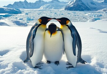 Emperor Penguins in Snow