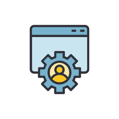 Obraz premium Web administrator colored icons, minimalist vector illustration ,simple transparent graphic element .Isolated on white background