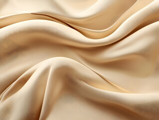 Obraz premium Ethereal Silk: A close-up view of luxurious, flowing silk fabric in a warm, inviting cream hue, displaying the intricate folds and textures, a symbol of elegance and comfort.