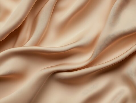 Fluid Satin Fabric: A luxurious expanse of shimmering satin fabric in a soft, inviting tone, displaying the elegant folds and textures, capturing the light in an enchanting way.