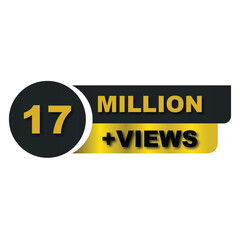 17 Million Views Celebration Vector Icon Badge PNG  High Quality Download