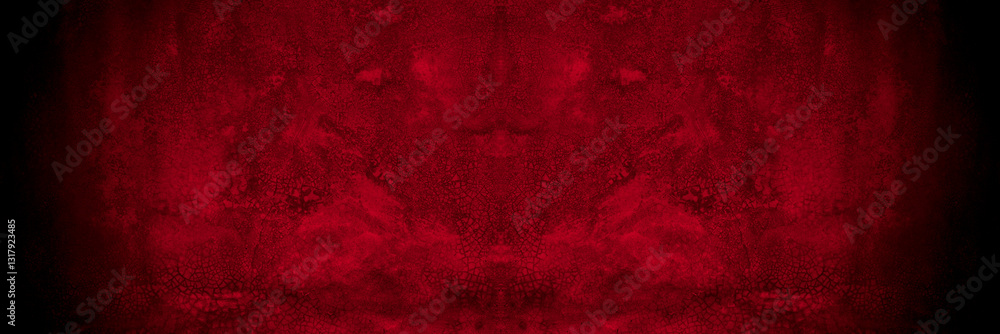 Poster Old wall texture cement black red  background abstract dark color design are light with white gradient background.