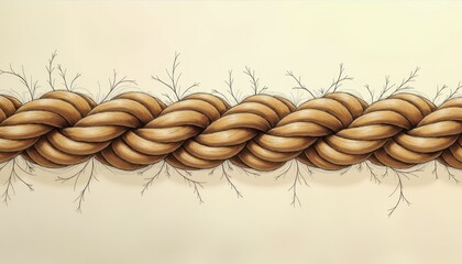 Natural Fiber Braided Rope For Craft Projects And Nautical Decor Elements In Rustic Interior Design