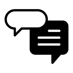 Stylish Speech Bubbles Icon for Communication