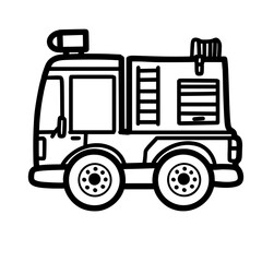Fire truck outline, hand drawn