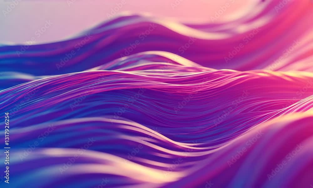 Aufkleber abstract wavy pattern with gradient color and illumination in a digital art