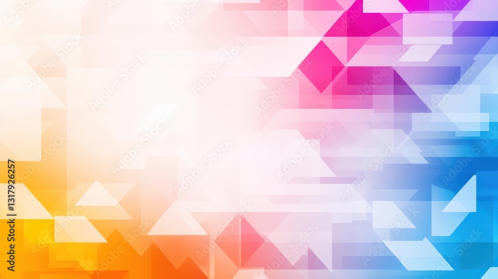 Poster vibrant colorful abstract background featuring geometric triangles in vivid shades creating a dynami
