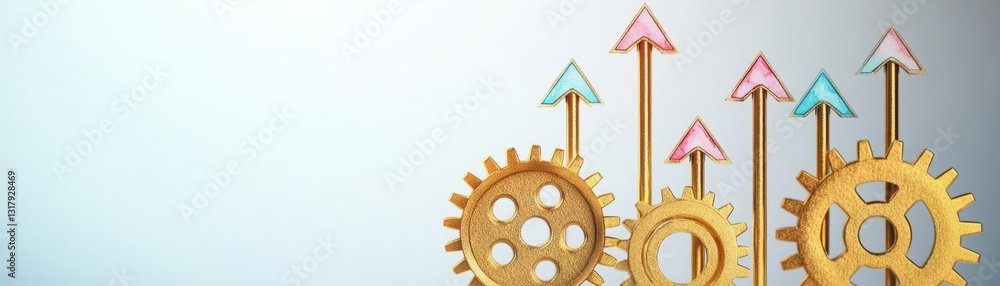 Poster intricate clock design featuring exposed gears and dynamic arrows illustrating the passage of time i