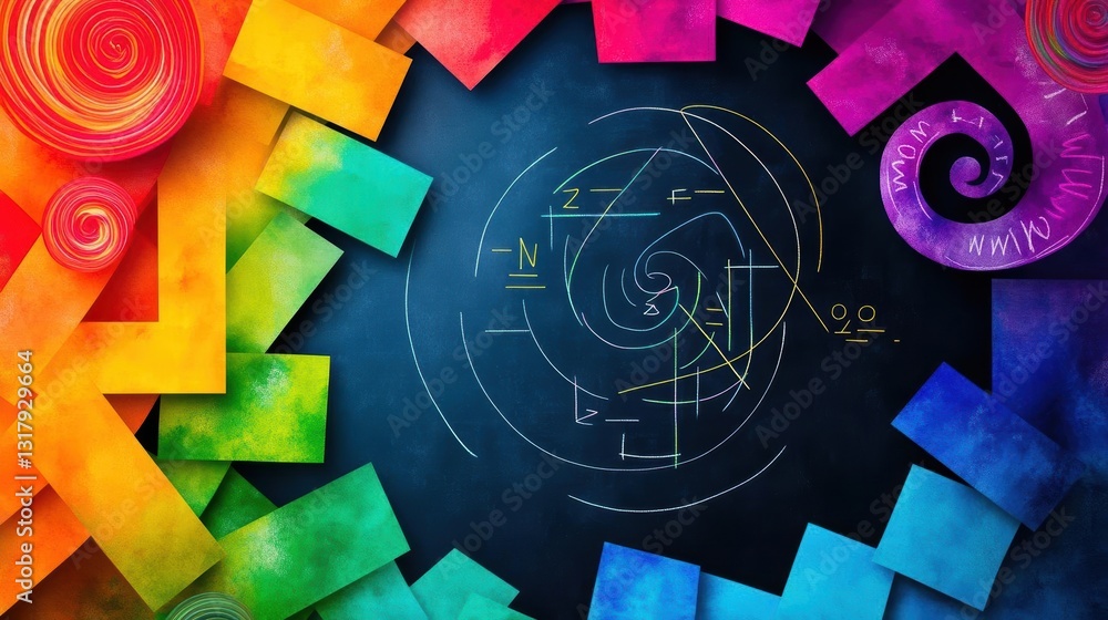 Poster Vibrant Colorful Background Featuring Circular Shapes and Patterns Creating an Eye Catching Abstract Design That Evokes Joy and Creativity in Art