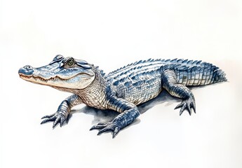 Naklejka premium Realistic Blue Alligator