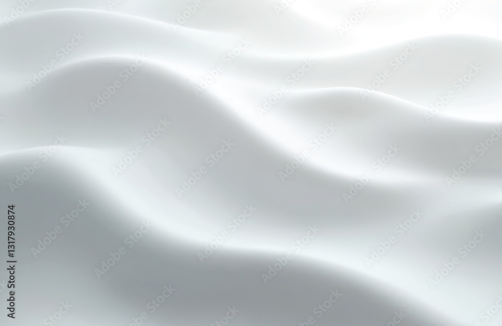 Aufkleber abstract flowing waves pattern background in white and light gray shades. smooth luxurious texture. 