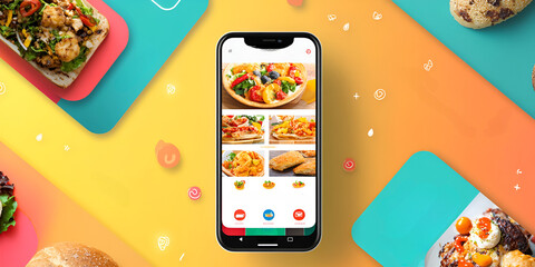 Online Food Ordering App with Colorful Digital Menu