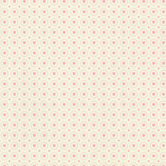 Soft cream background with pink dotted heart circles. Delicate seamless pattern ideal for baby girl themes, wedding stationery, and subtle romantic decor.