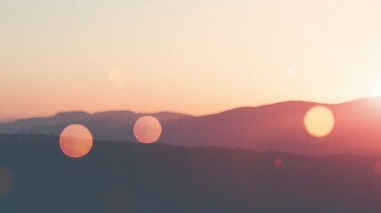 Sunset Over Silhouetted Mountains: A Peaceful Landscape