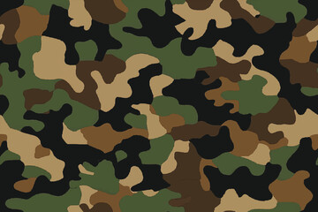 classic military camouflage background, texture for textiles, fashionable stylish pattern, seamless vector print