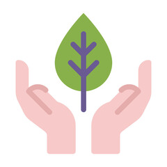 Obraz premium Eco-Friendly Leaf Symbol in Hands