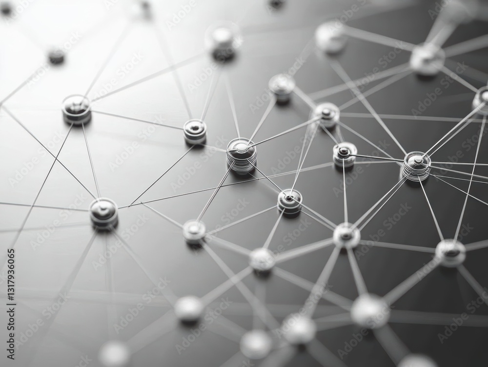 Poster intricate network of connected lines forming an abstract digital design representing technology comm