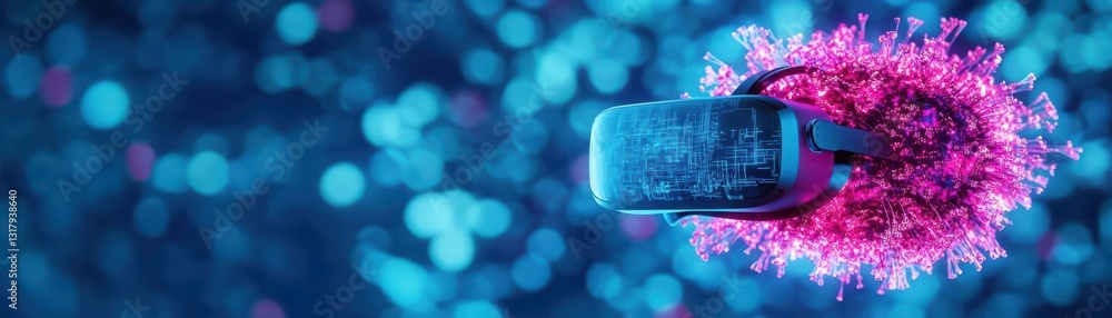 Poster vibrant abstract background featuring soft pink and blue gradients creating a harmonious blend of co