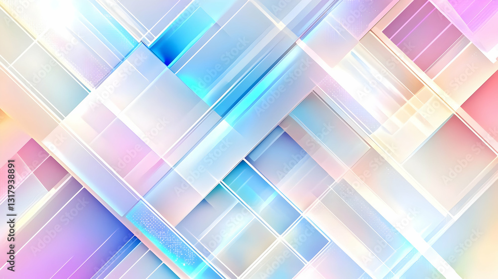 Poster abstract geometric design with colorful light reflections and modern texture