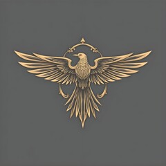 Obraz premium a Logo design of a bird with shield 