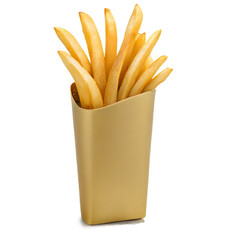 Crunchy golden crispy French fries isolated on background
