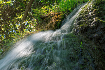 Europe, Spain, Balearic Islands, Mallorca. Small waterfalls.