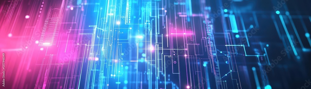 Aufkleber a vibrant digital background illustrating data flow with colorful lines and shapes, perfect for tech