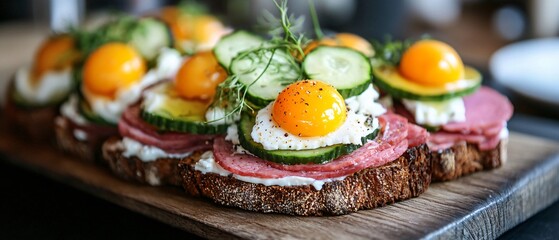 Professional Image of Traditional Danish Open Sandwich or Smørrebrød for Culinary and Gastronomy Purposes