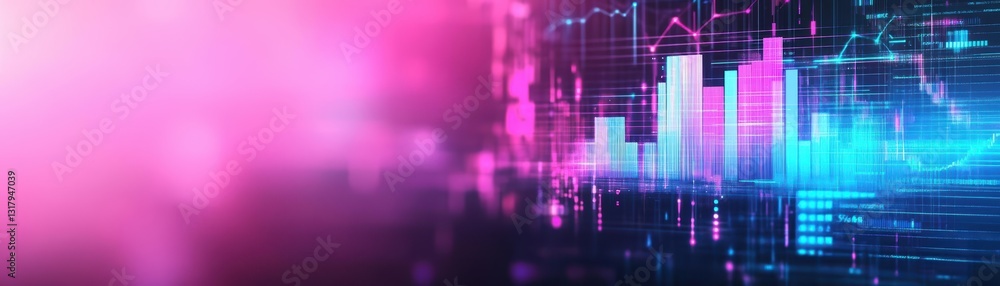 Aufkleber abstract digital background showcasing colorful graphs and data visualization, representing financia