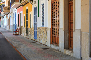 Fototapeta premium Europe, Spain, Balearic Islands, Mallorca. Porto Colom. Main road to harbor.