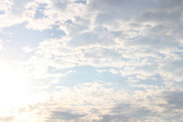 Clear sky and clouds in the morning