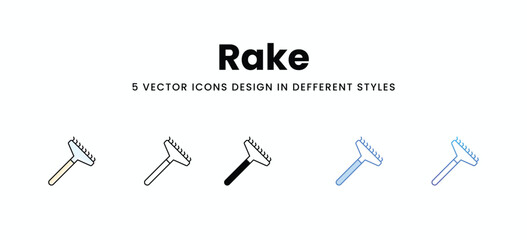 Rake vector icons set stock illustration.