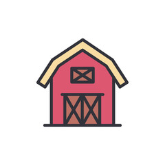 Barn colored icons, minimalist vector illustration ,simple transparent graphic element .Isolated on white background