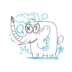 Vector Doodle Illustrations in various abstract shapes	