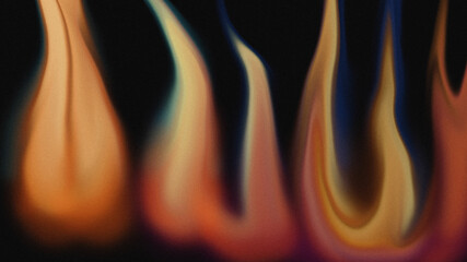 Abstract fiery gradient waves in warm orange, yellow, and blue hues with grainy texture on a dark background, perfect for energetic music cover, nightclub posters, or modern digital artwork