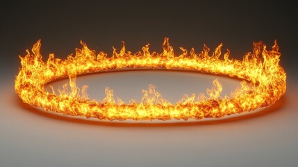 Fiery circular flame ring