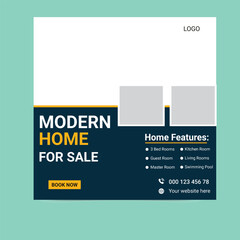 Stunning Modern Home for Sale Facebook and Instagram Post. Perfect Family Living with Spacious Interiors, Prime Location, and Stylish Design