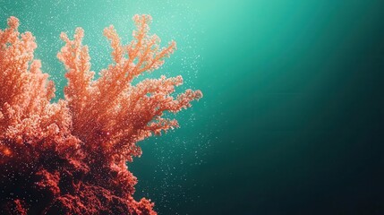 Deepsea coral structure with bioluminescent glowing edges, isolated on green screen