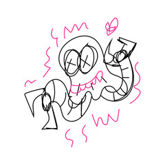 Vector Doodle Illustrations in various abstract shapes	