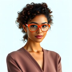 women with glasses, orange glasses, digital art, illustration, portrait, female, fashion, style, modern, contemporary, graphic, design, artwork, creative, artistic, visual, image, trendy, fashionable,